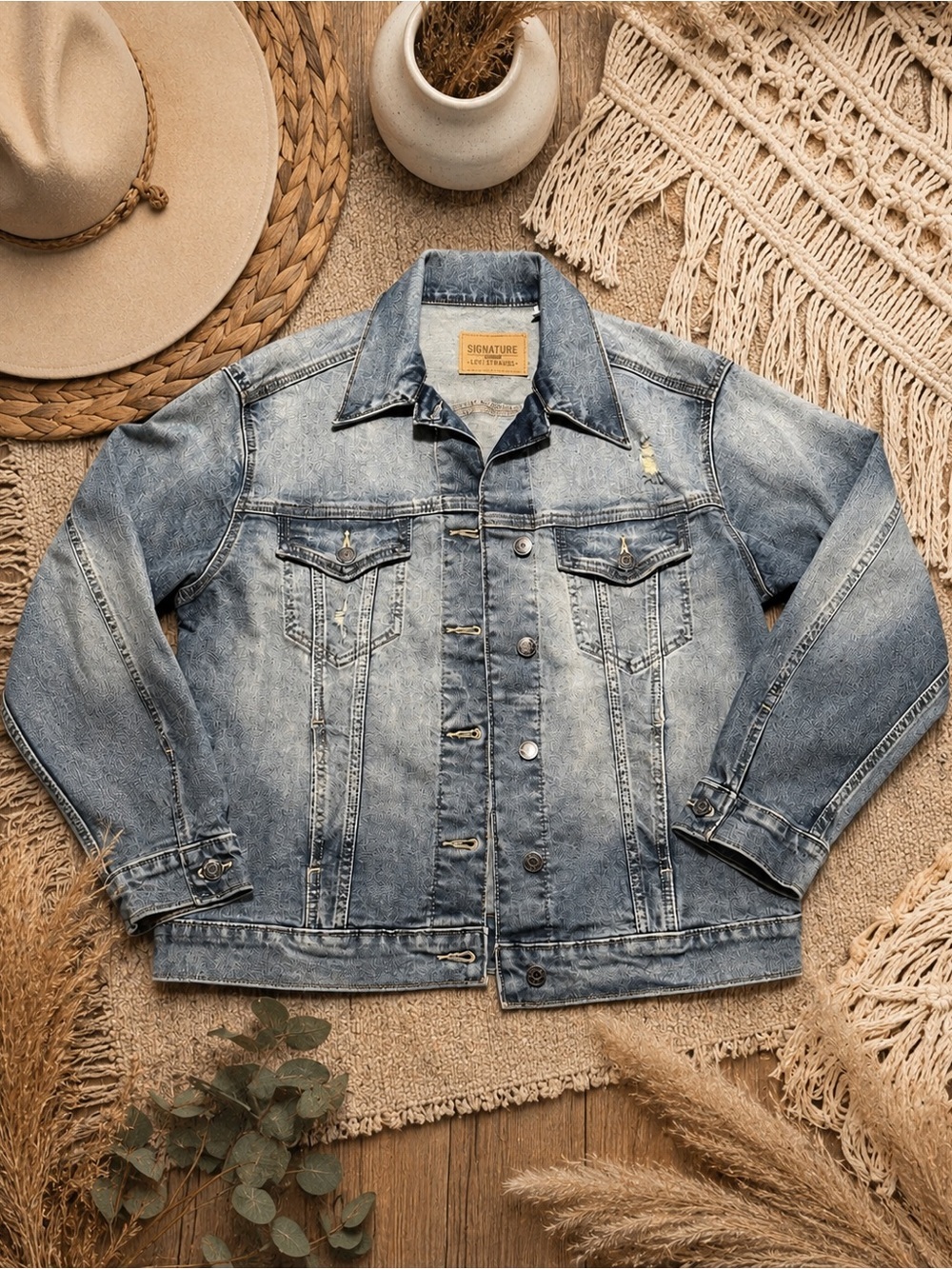 Levi Strauss Signature Women's Trucker Jean Jacket Size Small